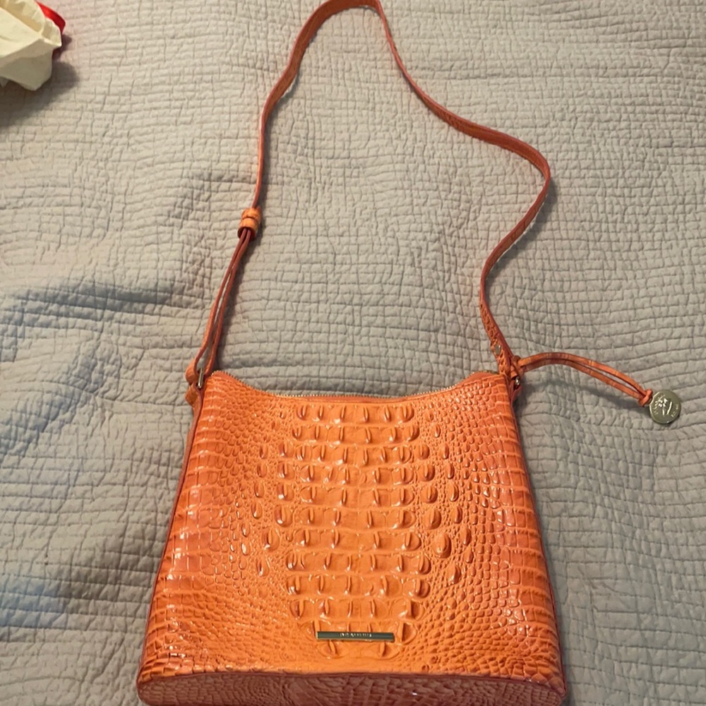 Brahmin Crocodile-embossed crossbody summer bag